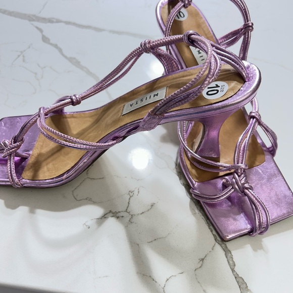 Miista Purple Metalic Leather Slingback Sandals, size 10 - Picture 2 of 7